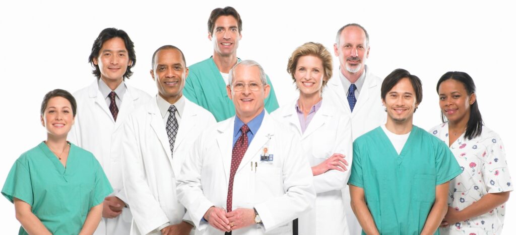 Group photo of doctors and nurses 