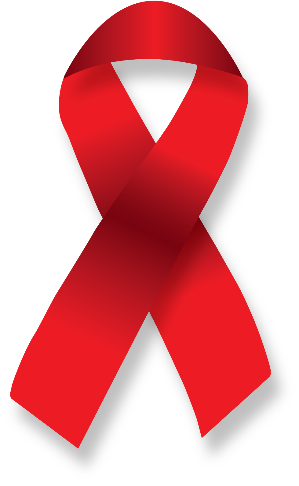 A red awareness ribbon with a gradient effect and a black outline, symbolizing support for various causes.