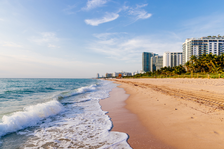 Beach and coastline in South Florida